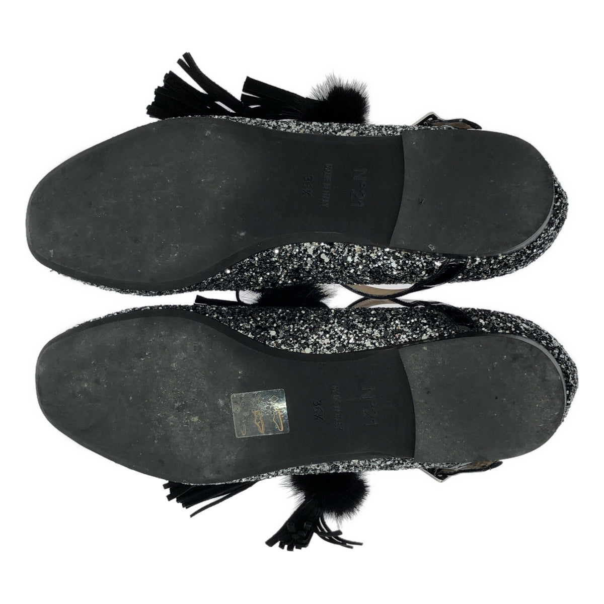 N°21 / ヌメロヴェントゥーノ | GALAXI GLITTER ラウンドトゥ グリッター パンプス | 36.5 | ブラック / シルバー | レディース