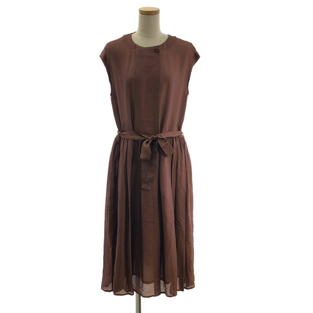 fig London / フィグロンドン | アセテート ベルテッド ギャザー ボリューム ドレス ワンピース / 裏地付き | F | レディース