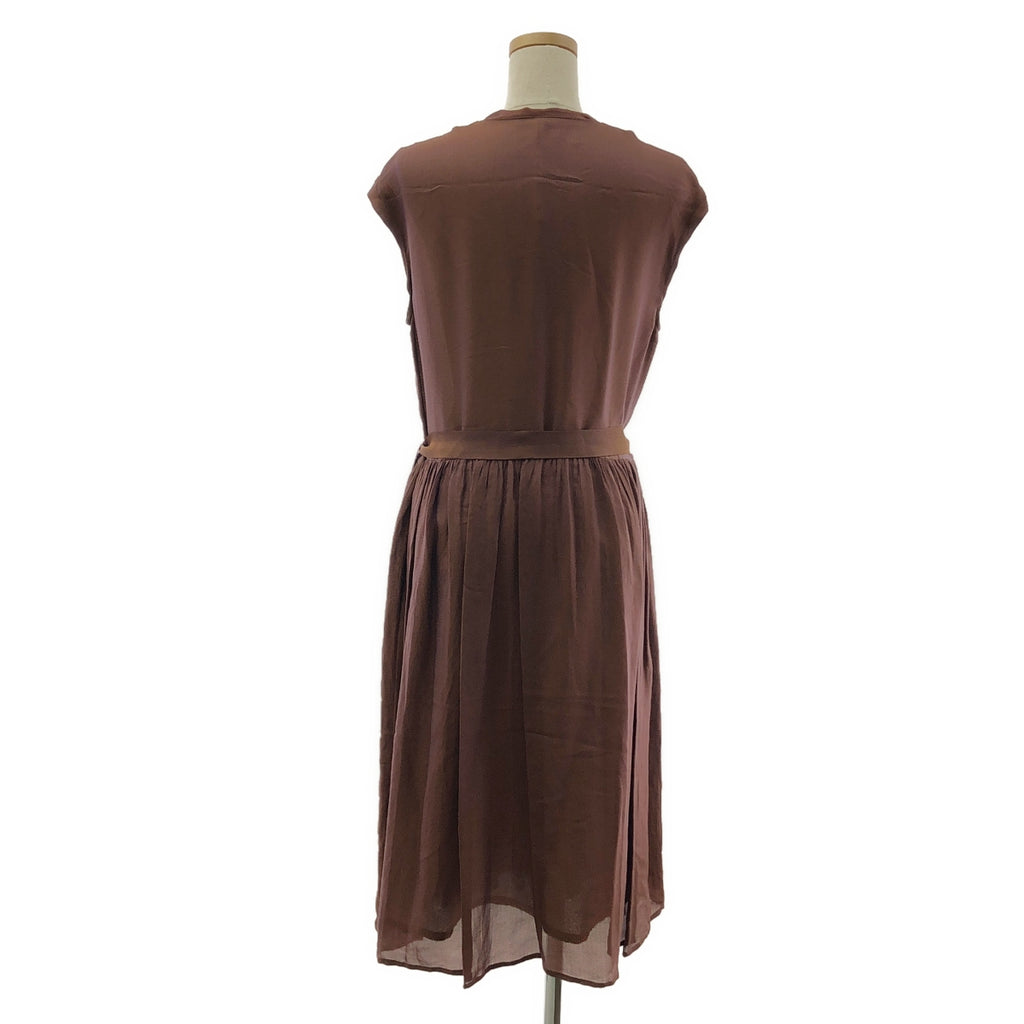 fig London / フィグロンドン | アセテート ベルテッド ギャザー ボリューム ドレス ワンピース / 裏地付き | F | レディース