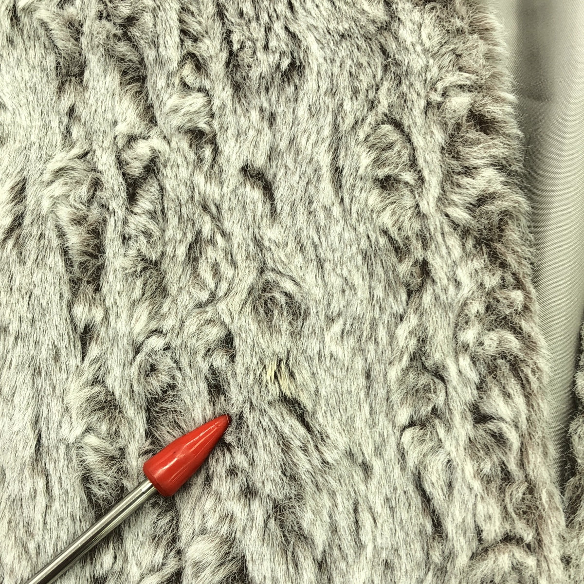 小野智美 | 雙色無領繫帶皮草外套 / 全襯裡 | 灰色/深棕色 | 女款