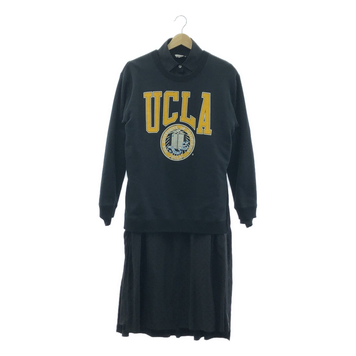 JUNYA WATANABE COMME des GARCONS / 渡邊淳也 | 2019秋冬 |學院標誌圓點拼接襯衫連身裙 | S |黑色|女性的