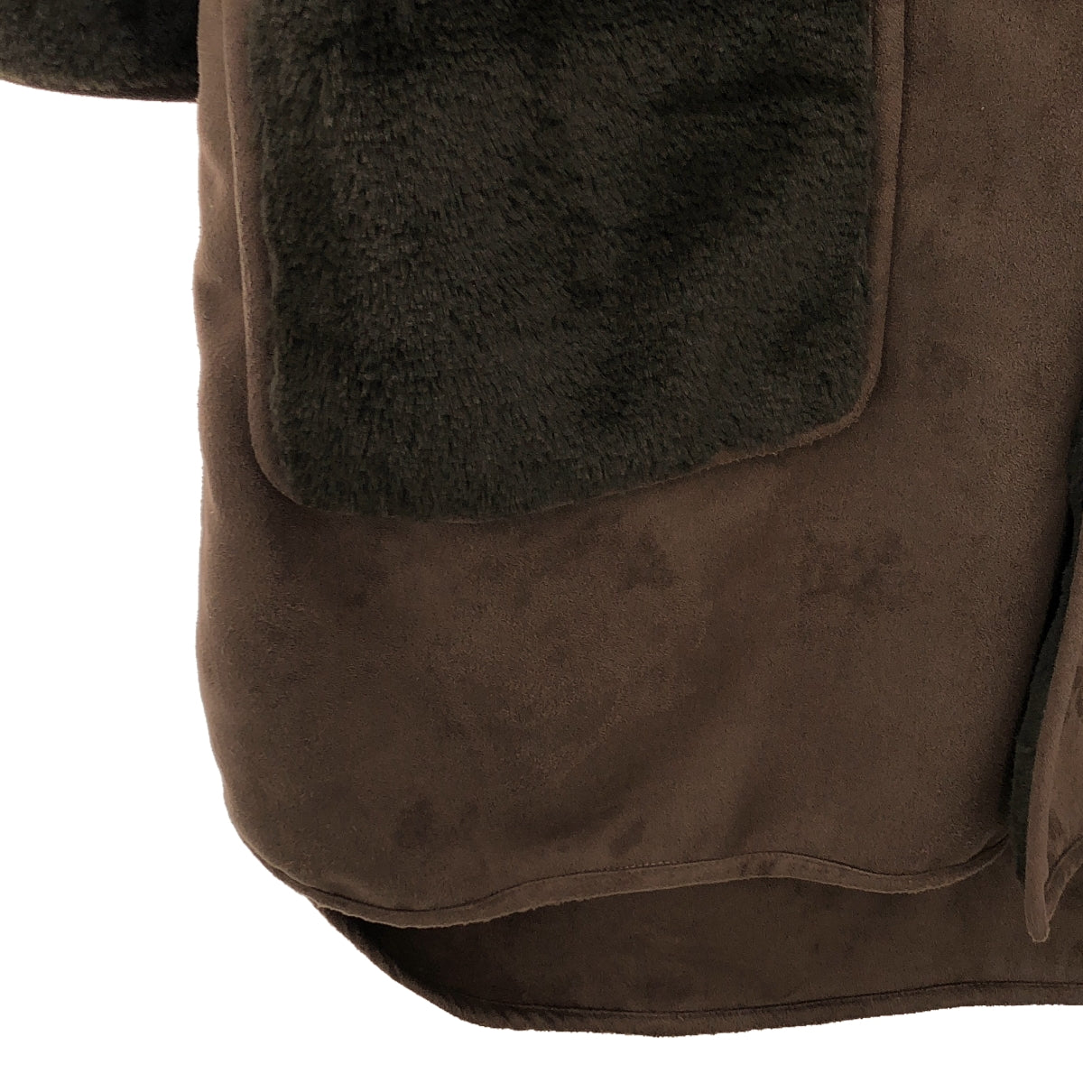 EARIH / Eari | Eco fur no-collar coat | 36 | Brown | Women's