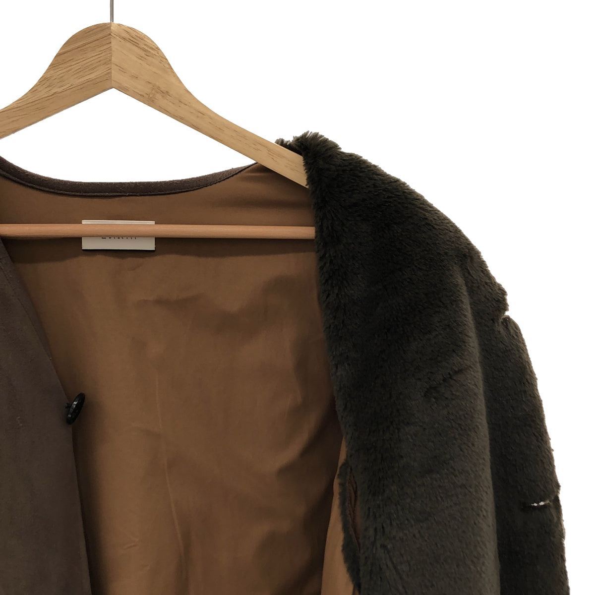 EARIH / Eari | Eco fur no-collar coat | 36 | Brown | Women's