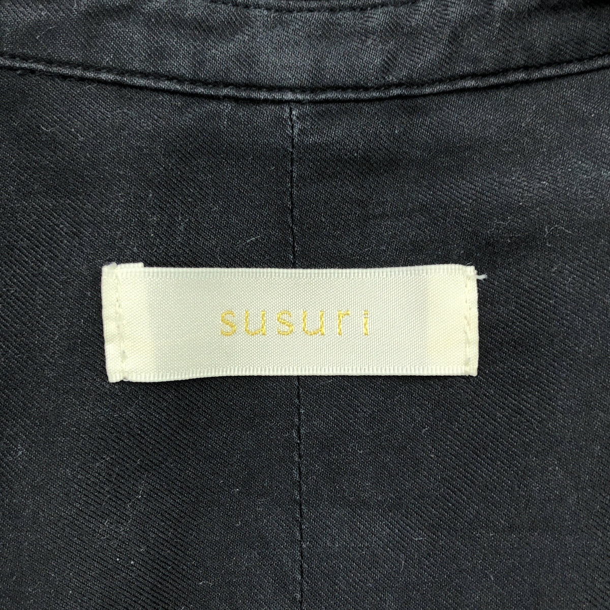 susuri / ススリ | オーバーシルエット ポケット付き シャツ ワンピース | 1 | ブラック | レディース