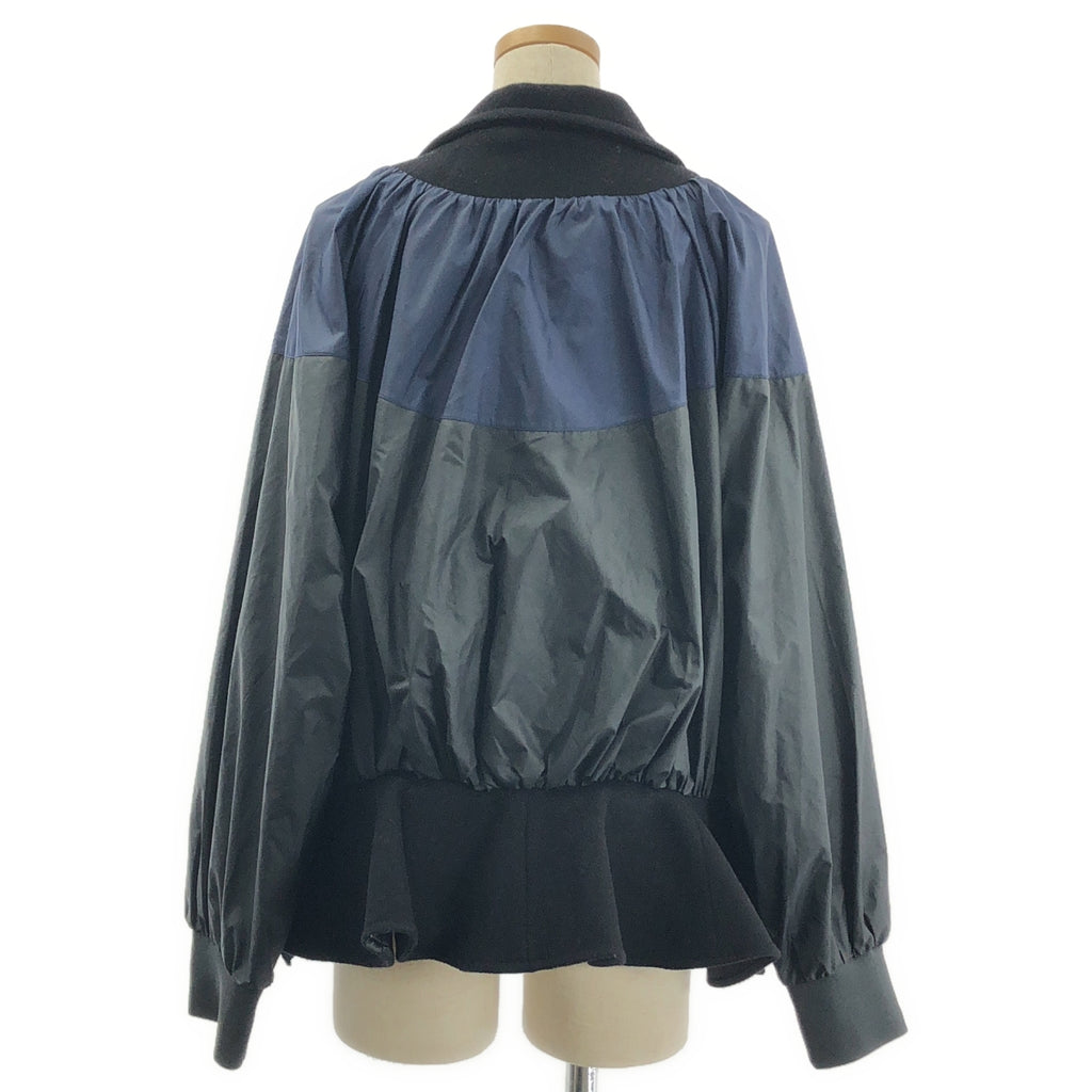 sacai / サカイ | × NIKE / ナイキ ウール 異素材 切替 ドッキング ロゴ ジャケット / 裏地付き | S | レディース