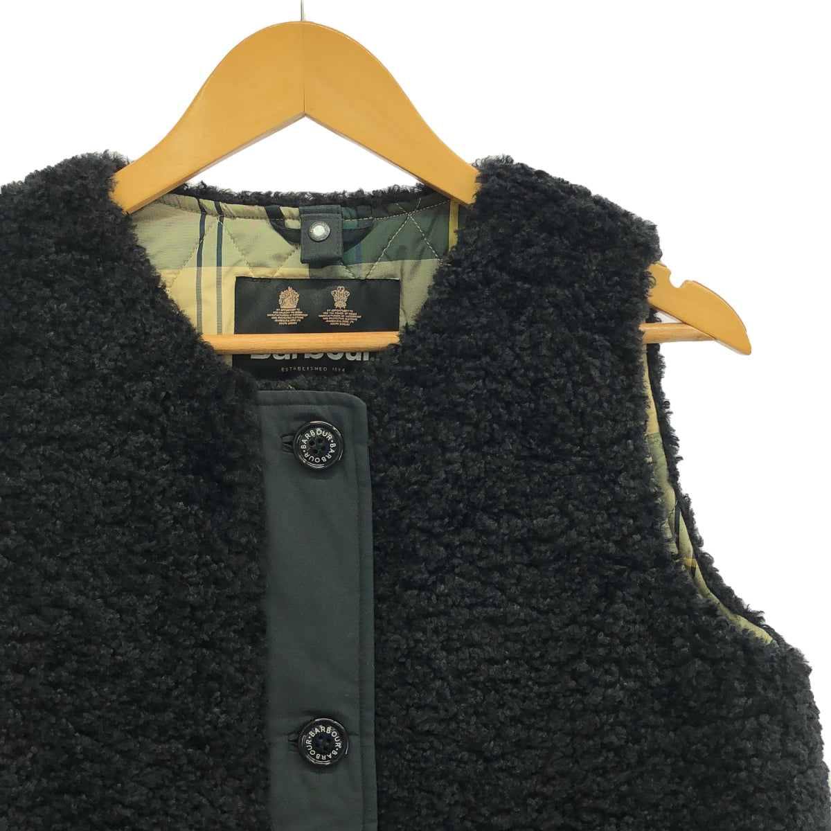 【美品】  Barbour / バブアー | kintra liner ボア ライナー | UK12 | ブラック | レディース