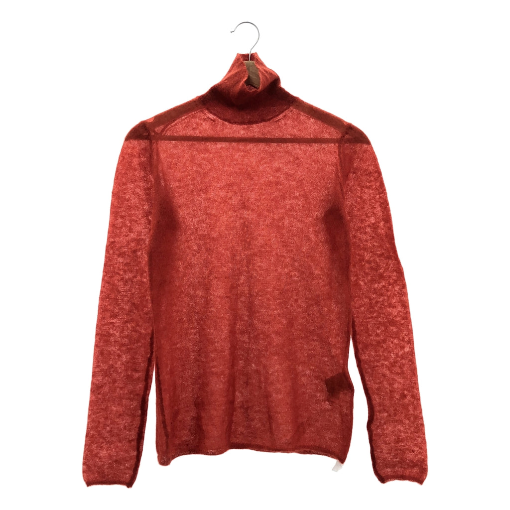 AURALEE / オーラリー | 2022AW | KID MOHAIR SHEER KNIT / キッドモヘヤ タートルネック ニット セーター | 1 | オレンジ系 | レディース