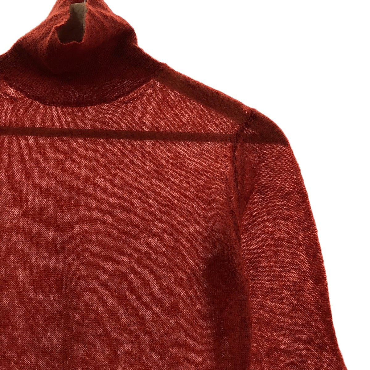 AURALEE / オーラリー | 2022AW | KID MOHAIR SHEER KNIT / キッドモヘヤ タートルネック ニット セーター | 1 | オレンジ系 | レディース