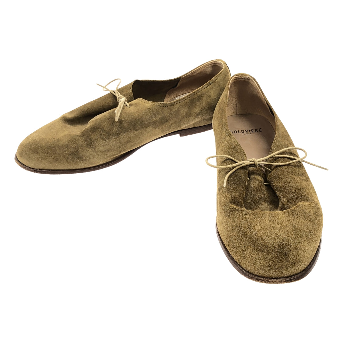 [Beautiful Condition] SOLOVIERE / Soloviere | MATTHIEU Suede Leather Lace-up Shoes | 39 | Khaki | Women's