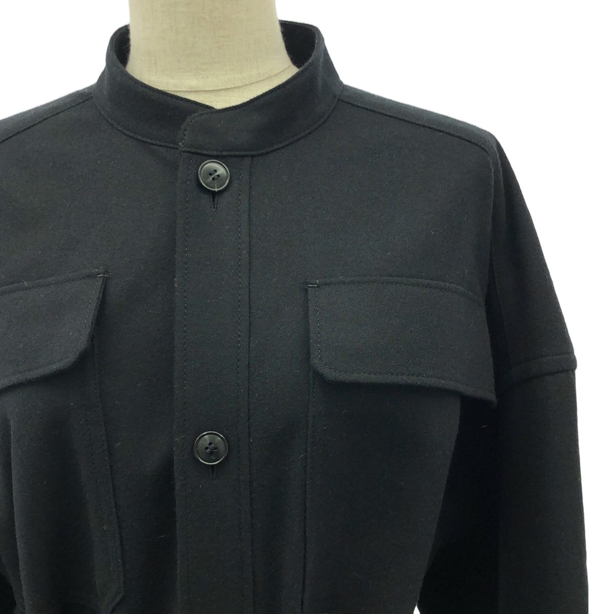 BLAMINK | M.WINTER / Belted band collar over long sleeve dress | 36 | Women's