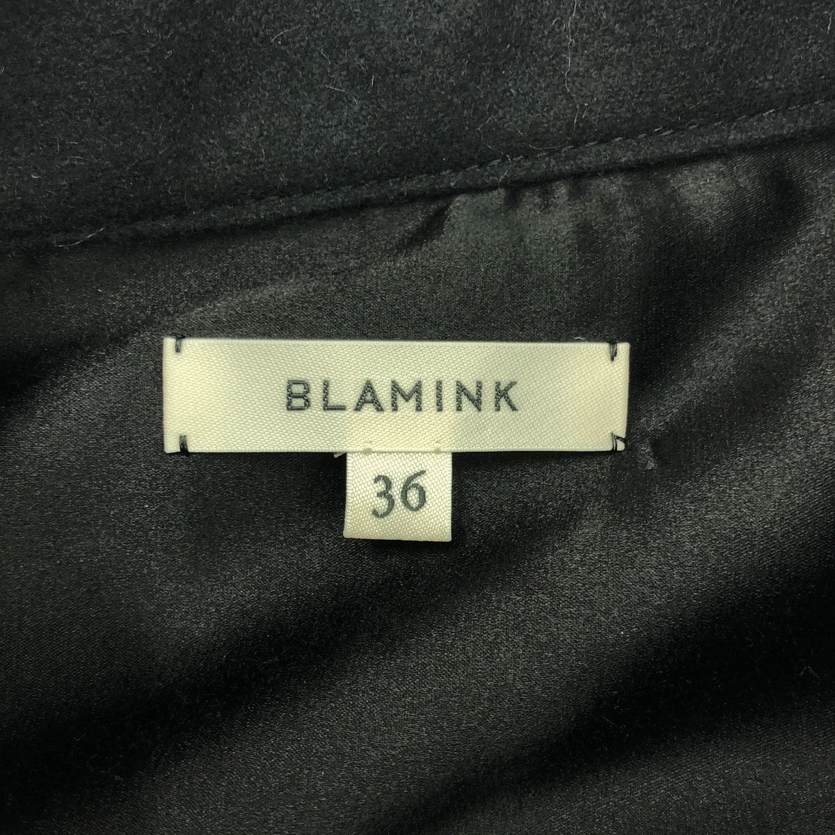 【미품】 BLAMINK / 브라밍크 | M.WINTER / 벨티드 밴드 컬러 오버 롱 슬리브 원피스 | 36 | 블랙 | 여성