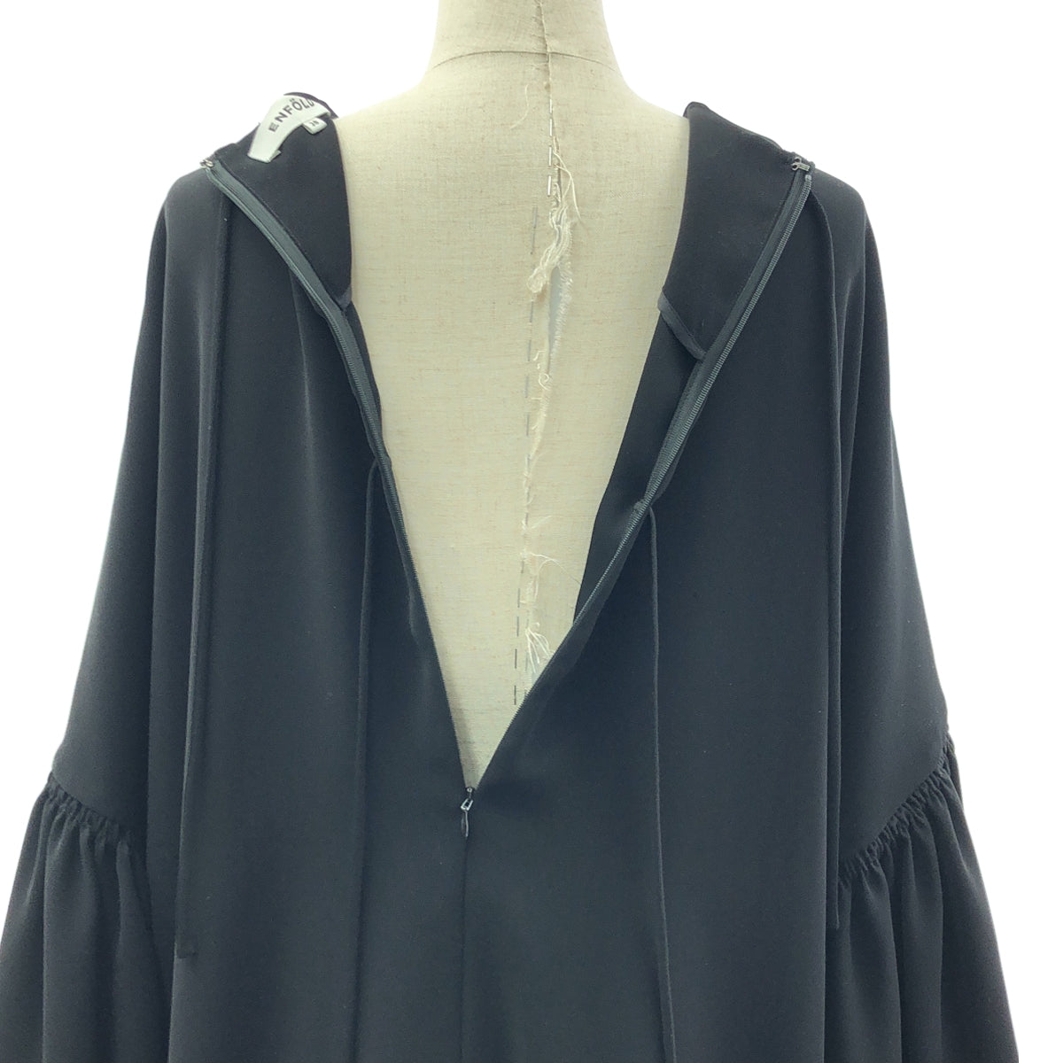 【美品】  ENFOLD / エンフォルド | ミリオーネ ハグ ドレス ボリュームスリーブワンピース | 38 | ブラック | レディース