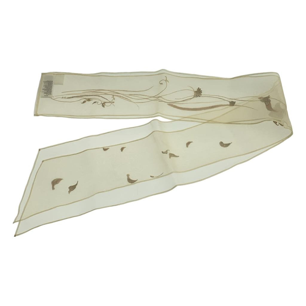 Mame Kurogouchi / マメクロゴウチ | 2025SS | Floral Embroidery Long Scarf シルク スカーフ ストール |