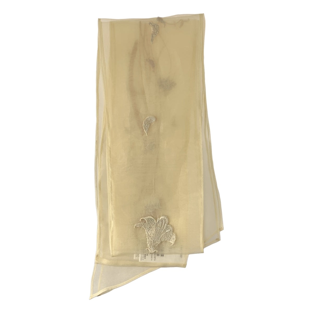 Mame Kurogouchi / マメクロゴウチ | 2025SS | Floral Embroidery Long Scarf シルク スカーフ ストール |