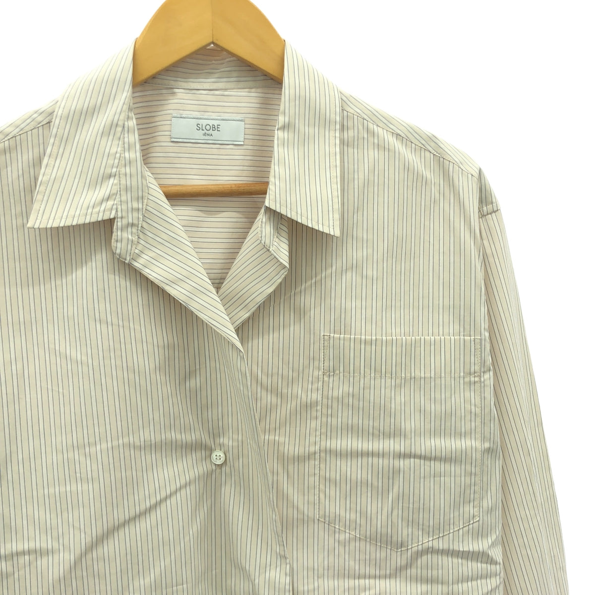 【미품】 SLOBE IENA / 슬로브 예나 | 2024AW | 뉘앙스 셔츠 | F | 베이지 / 블루 | 여성