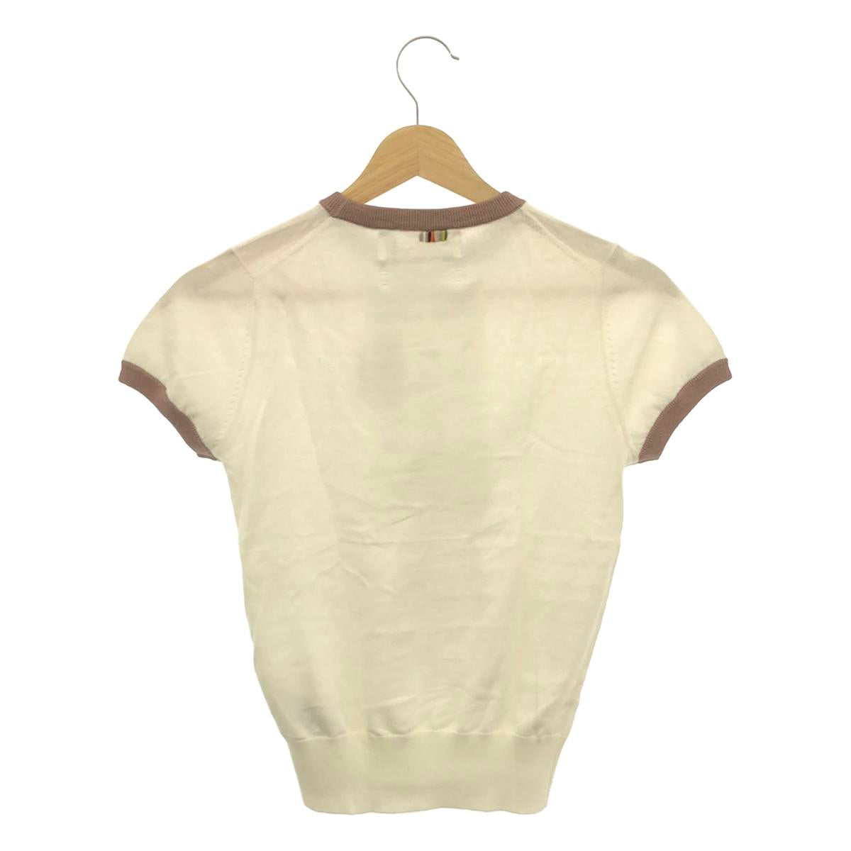 extreme cashmere | CHLOE Cotton Cashmere High Gauge Knit Ringer T-Shirt | White | Women's