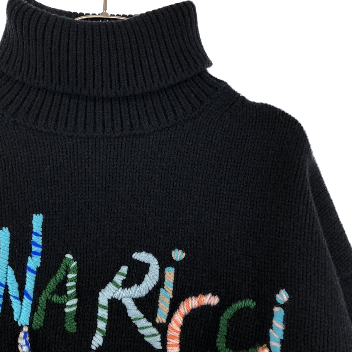 NINA RICCI / ニナリッチ | ロゴ ウール タートルネック ニット | S | レディース