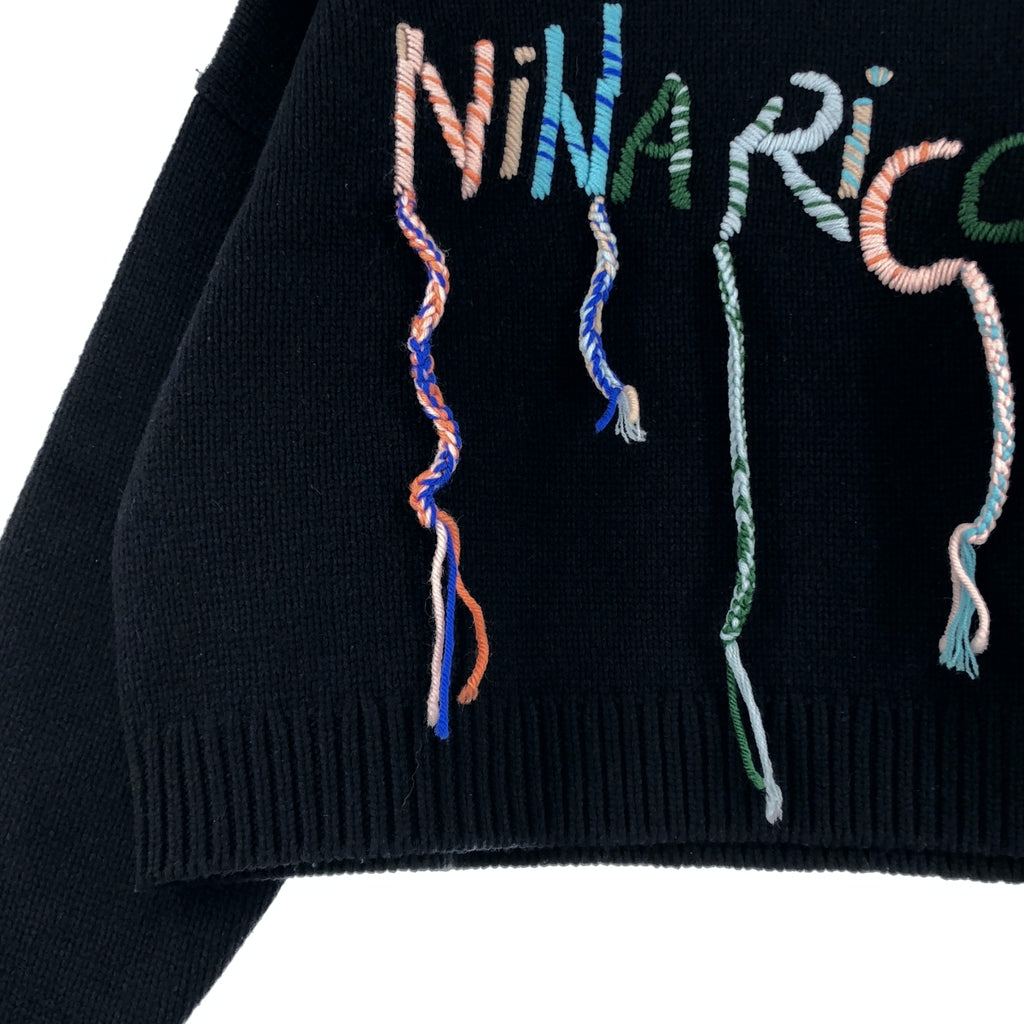 NINA RICCI / ニナリッチ | ロゴ ウール タートルネック ニット | S | レディース