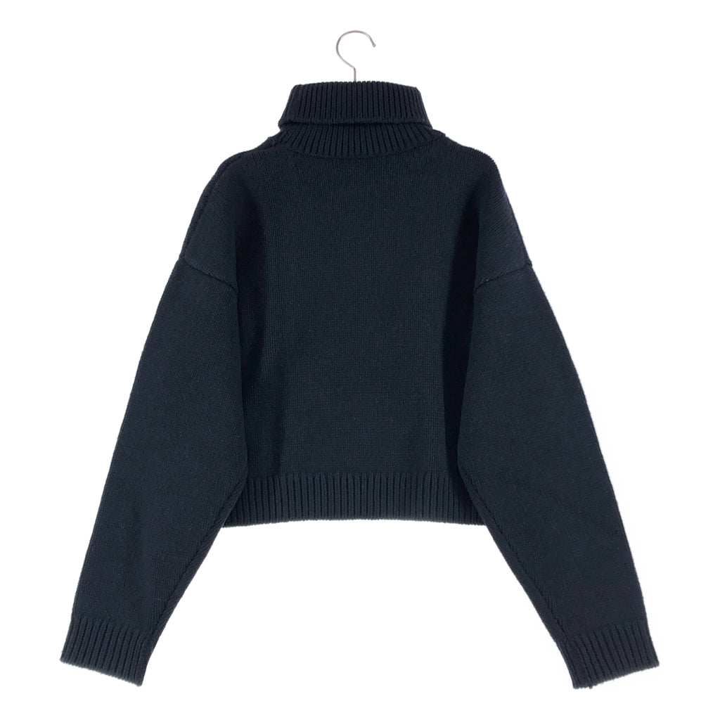 NINA RICCI / ニナリッチ | ロゴ ウール タートルネック ニット | S | レディース