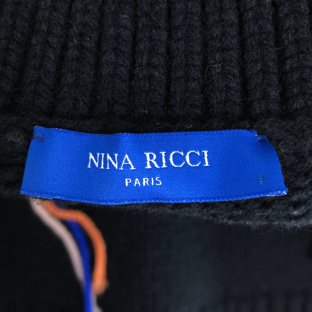 NINA RICCI / ニナリッチ | ロゴ ウール タートルネック ニット | S | レディース