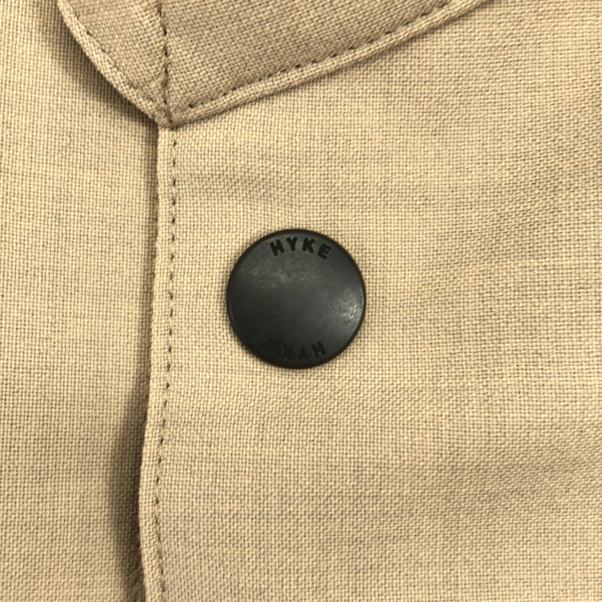 【美品】  HYKE / ハイク | 伊勢丹別注 WOOL MILITARY COAT / ウール ミリタリー オーバー コート / ユニセックス | 05 | OATMEAL | レディース