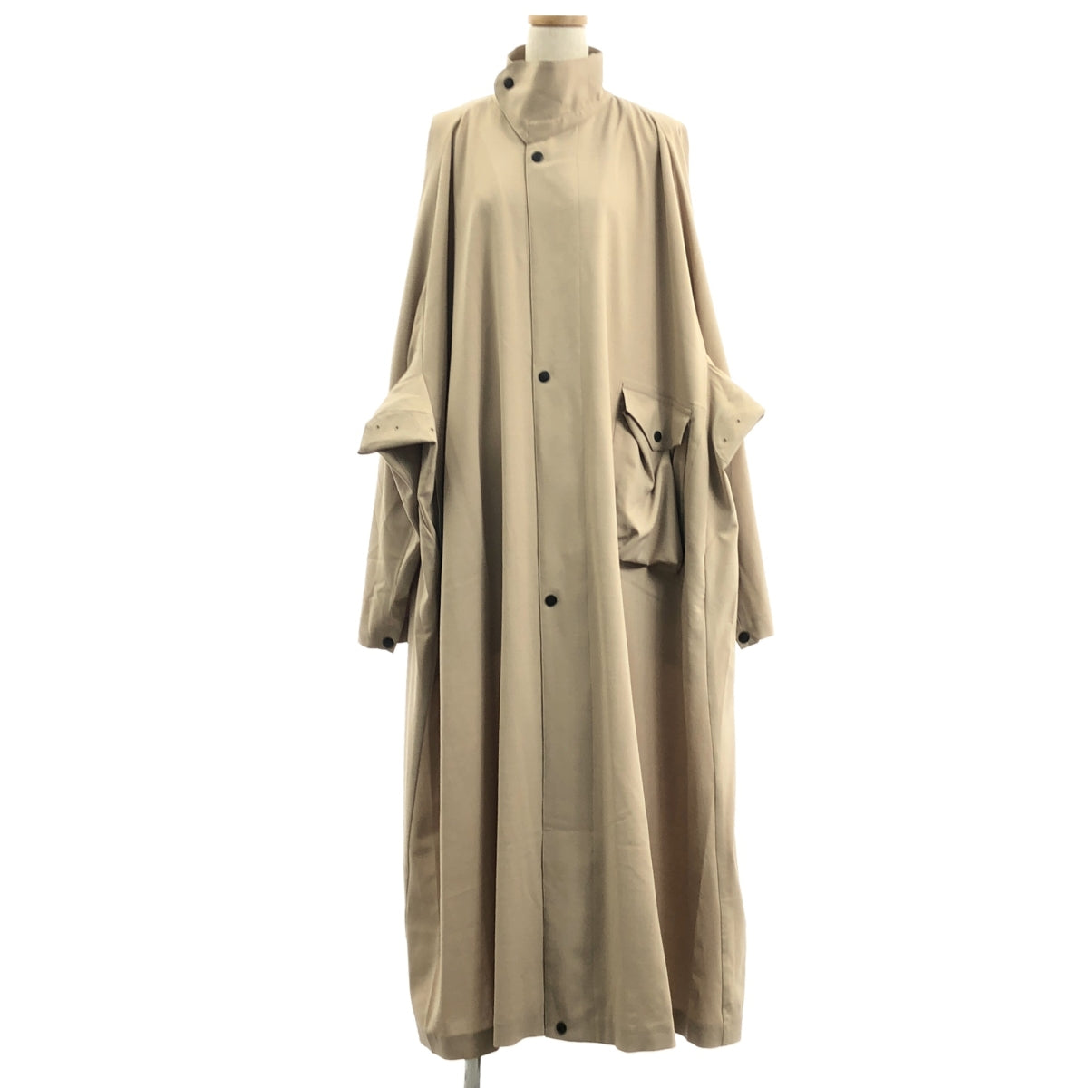 【美品】  HYKE / ハイク | 伊勢丹別注 WOOL MILITARY COAT / ウール ミリタリー オーバー コート / ユニセックス | 05 | OATMEAL | レディース