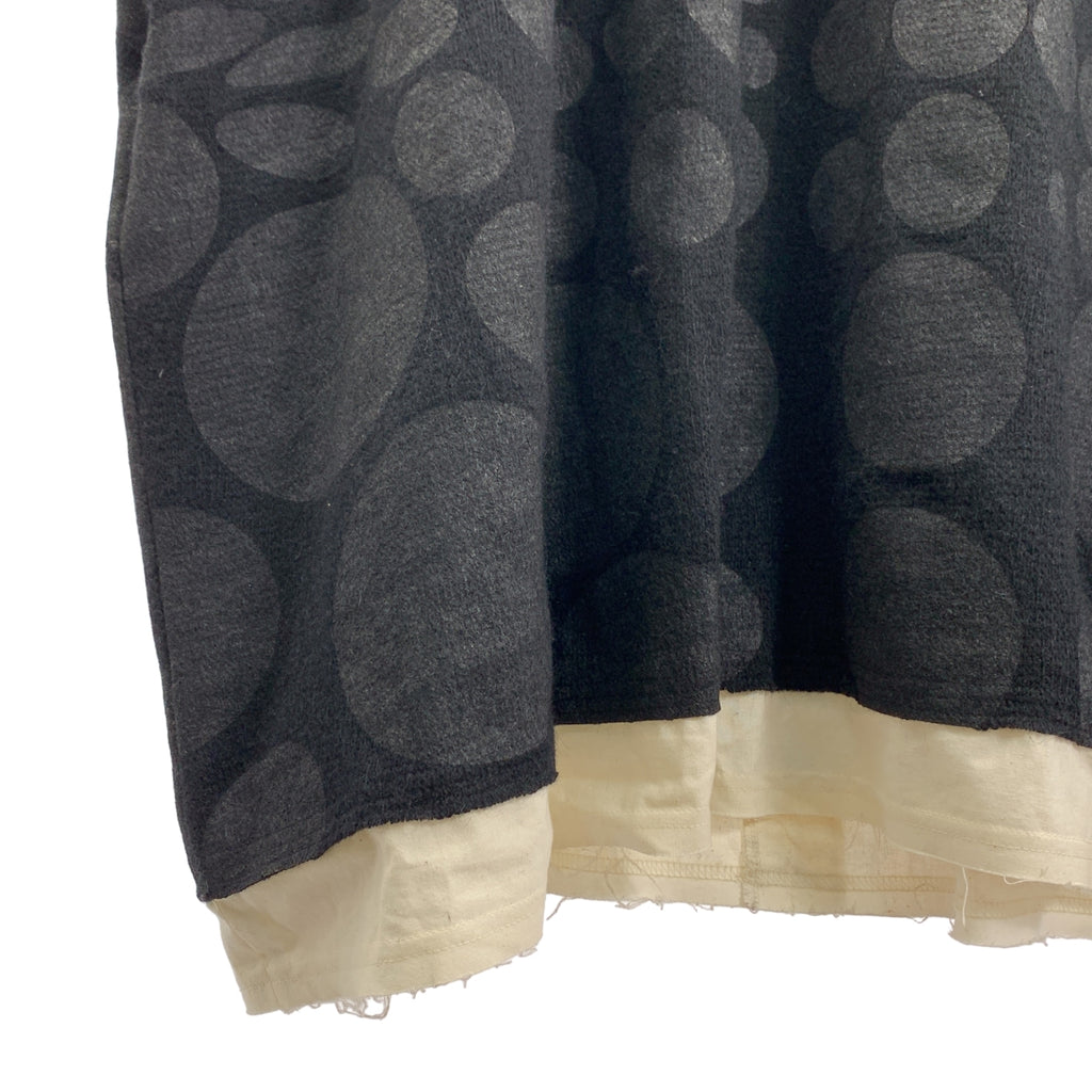 COMME des GARCONS / 컴데 갤슨 | 울 도트 변형 입체 컷오프 오버 드레스 원피스 / 총 안감 | M | 여성
