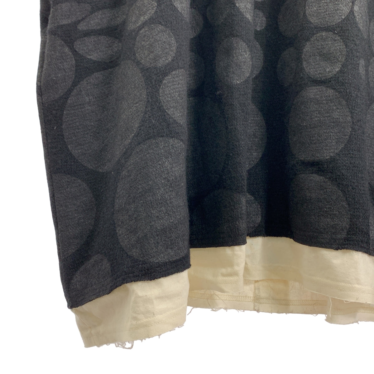 COMME des GARCONS / 컴데 갤슨 | 울 도트 변형 입체 컷오프 오버 드레스 원피스 / 총 안감 | M | 여성