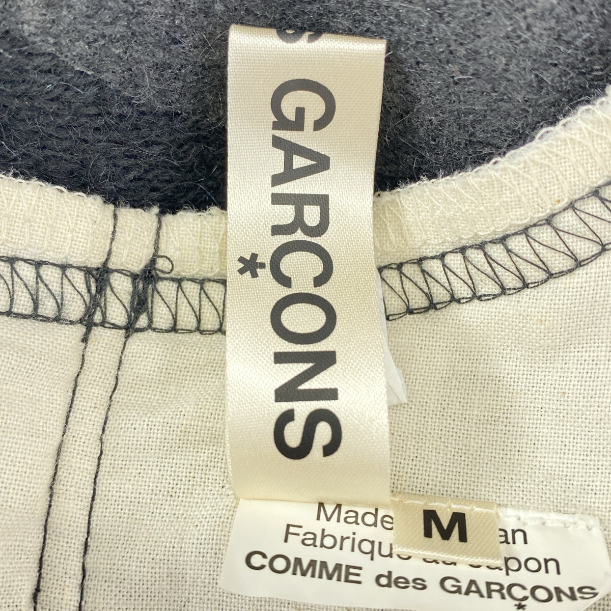COMME des GARCONS / 컴데 갤슨 | 울 도트 변형 입체 컷오프 오버 드레스 원피스 / 총 안감 | M | 여성