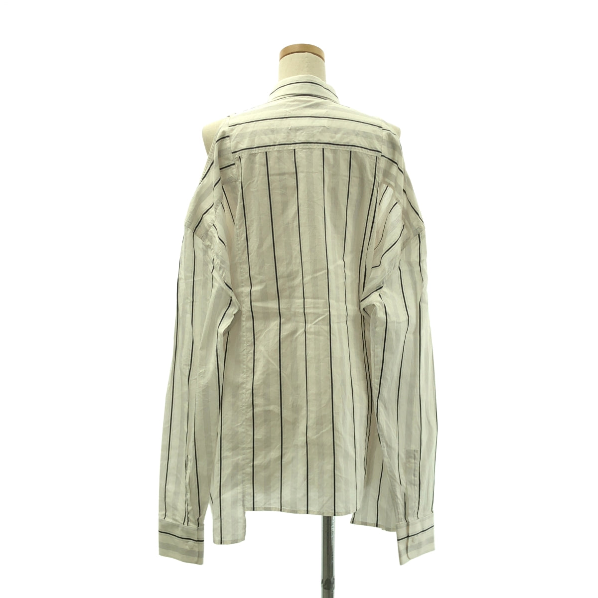 Maison Margiela / メゾンマルジェラ | 2020SS | ストライプ オーバーサイズ オープンショルダー シャツ | 36 | レディース
