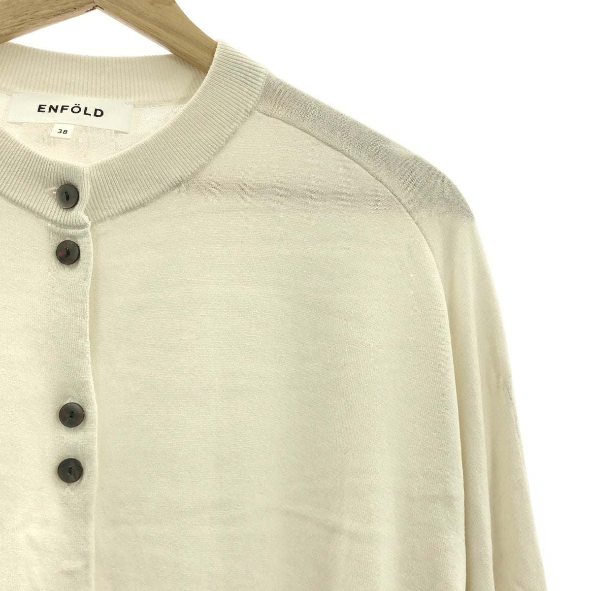 ENFOLD / 엠 폴드 | 2025AW | ROUND CARDIGAN 실크 코튼 라운드 카디건 | 38 | 여성