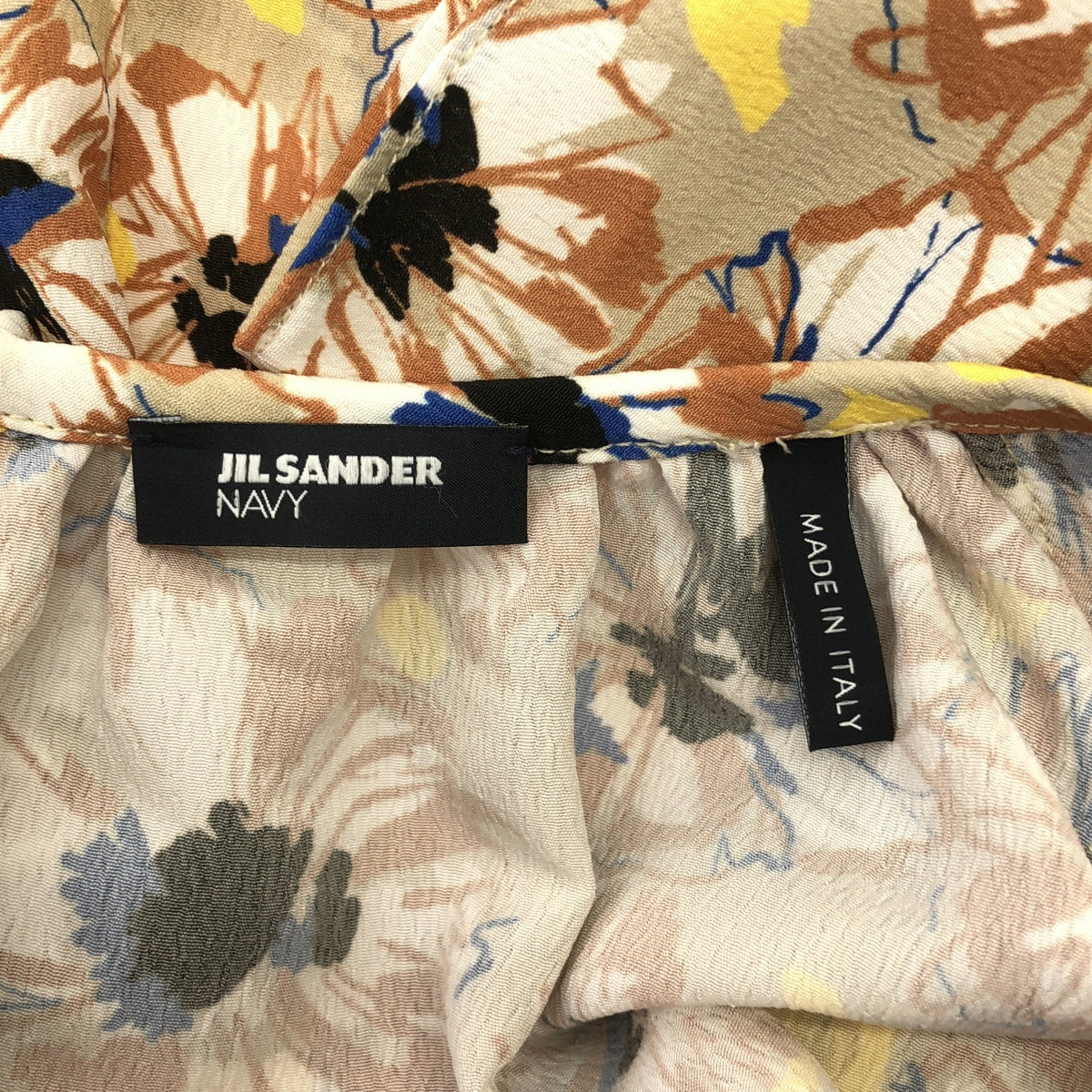 JIL SANDER NAVY / 질 썬더 네이비 | 플라워 프린트 도킹 원피스 | 36 |
