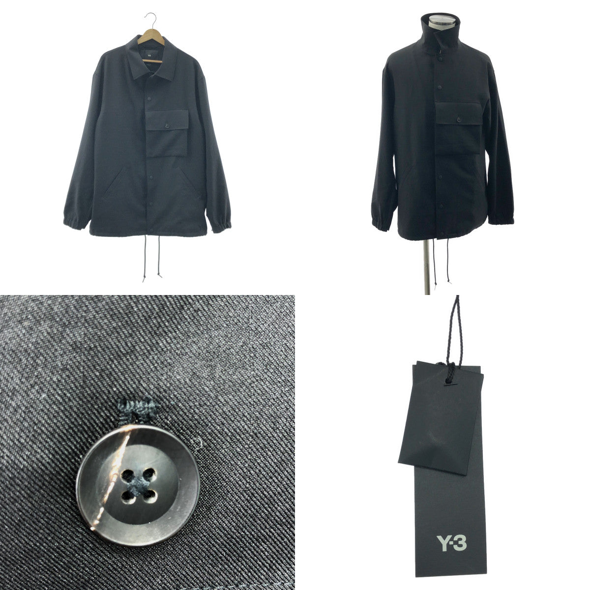 【美品】  Y-3 / ワイスリー | SP UNI COACH JK / ロゴ ポケット スポーツ コーチ ジャケット / メッシュ総裏地 | S | ブラック | メンズ