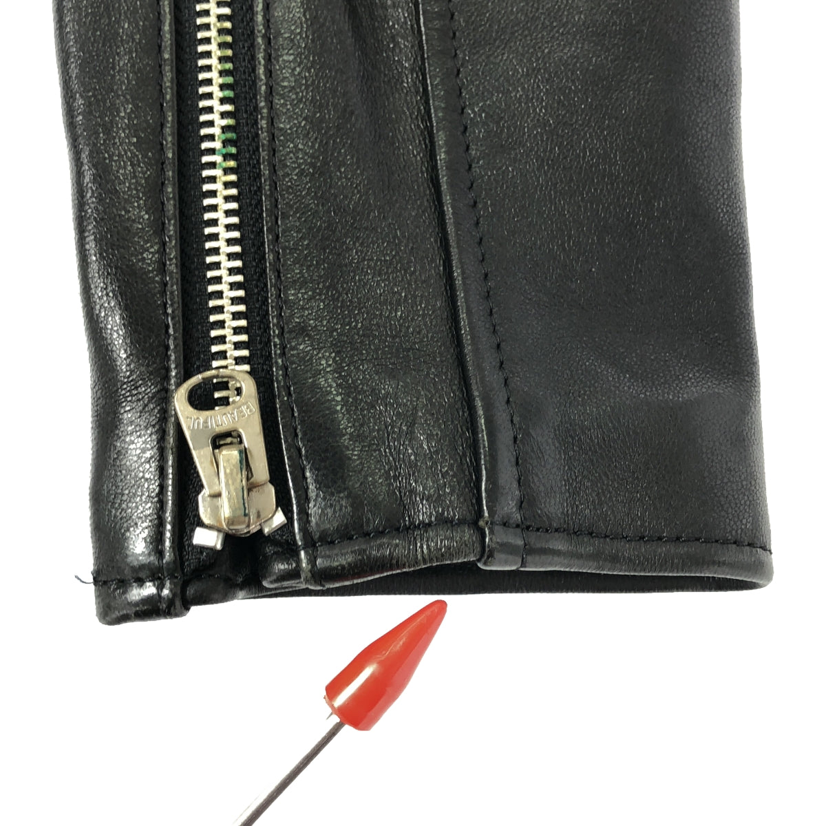 beautiful people / 뷰티풀 피플 | vintage leather riders jacket 빈티지 가죽 더블 라이더 재킷 | 140 | 블랙 | 여성