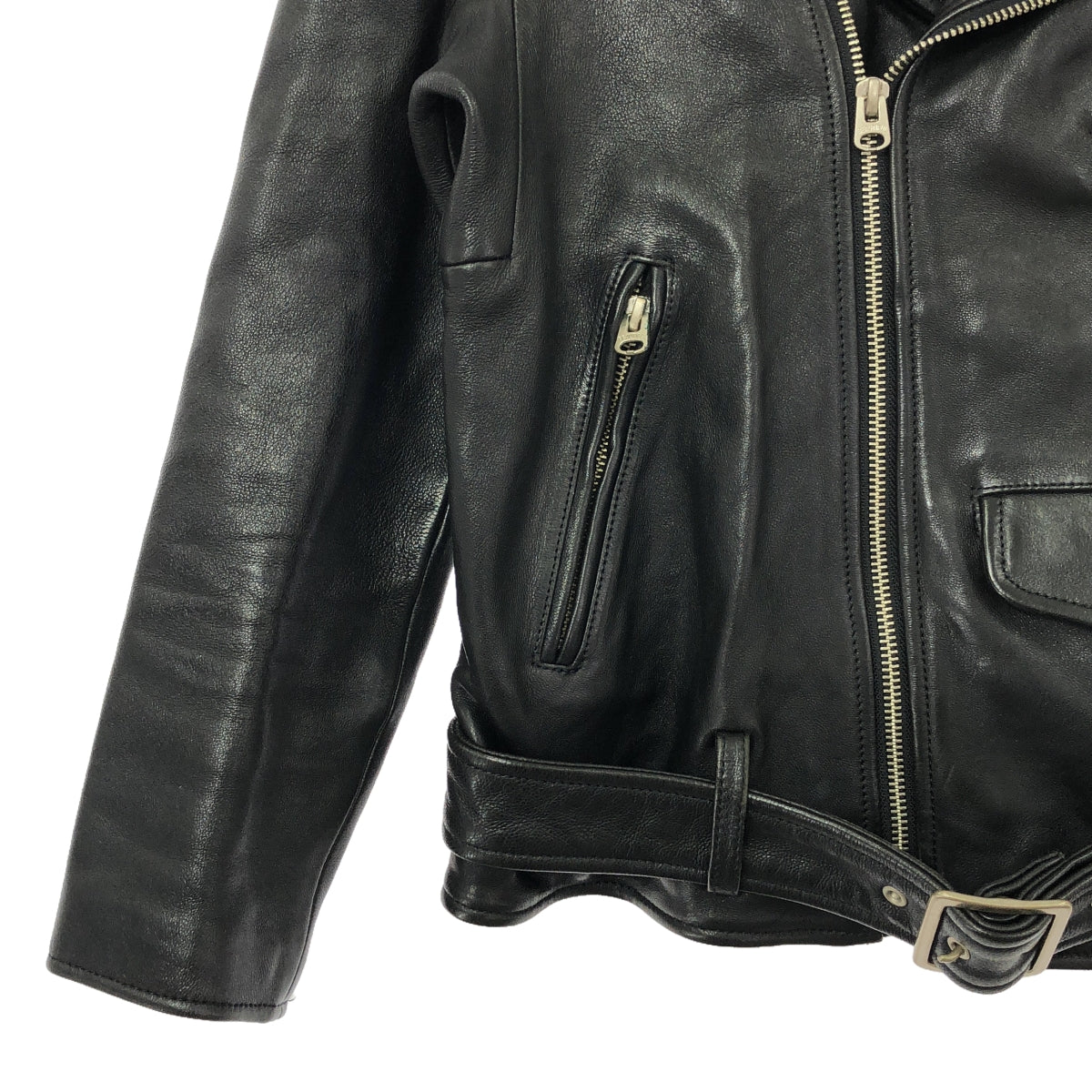 beautiful people / ビューティフルピープル | vintage leather riders jacket ヴィンテージレザー ダブル ライダースジャケット | 140 | ブラック | レディース