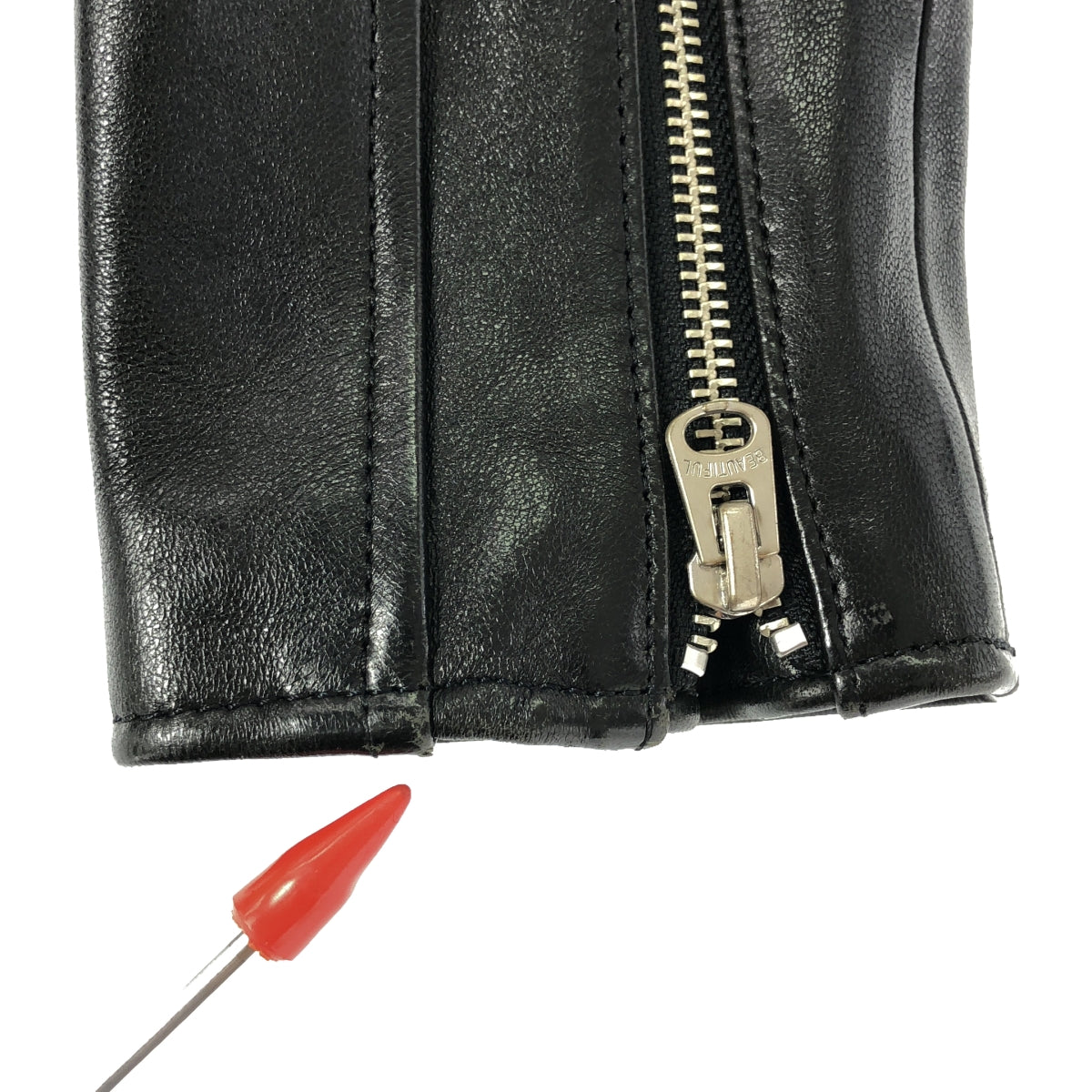 beautiful people / 뷰티풀 피플 | vintage leather riders jacket 빈티지 가죽 더블 라이더 재킷 | 140 | 블랙 | 여성