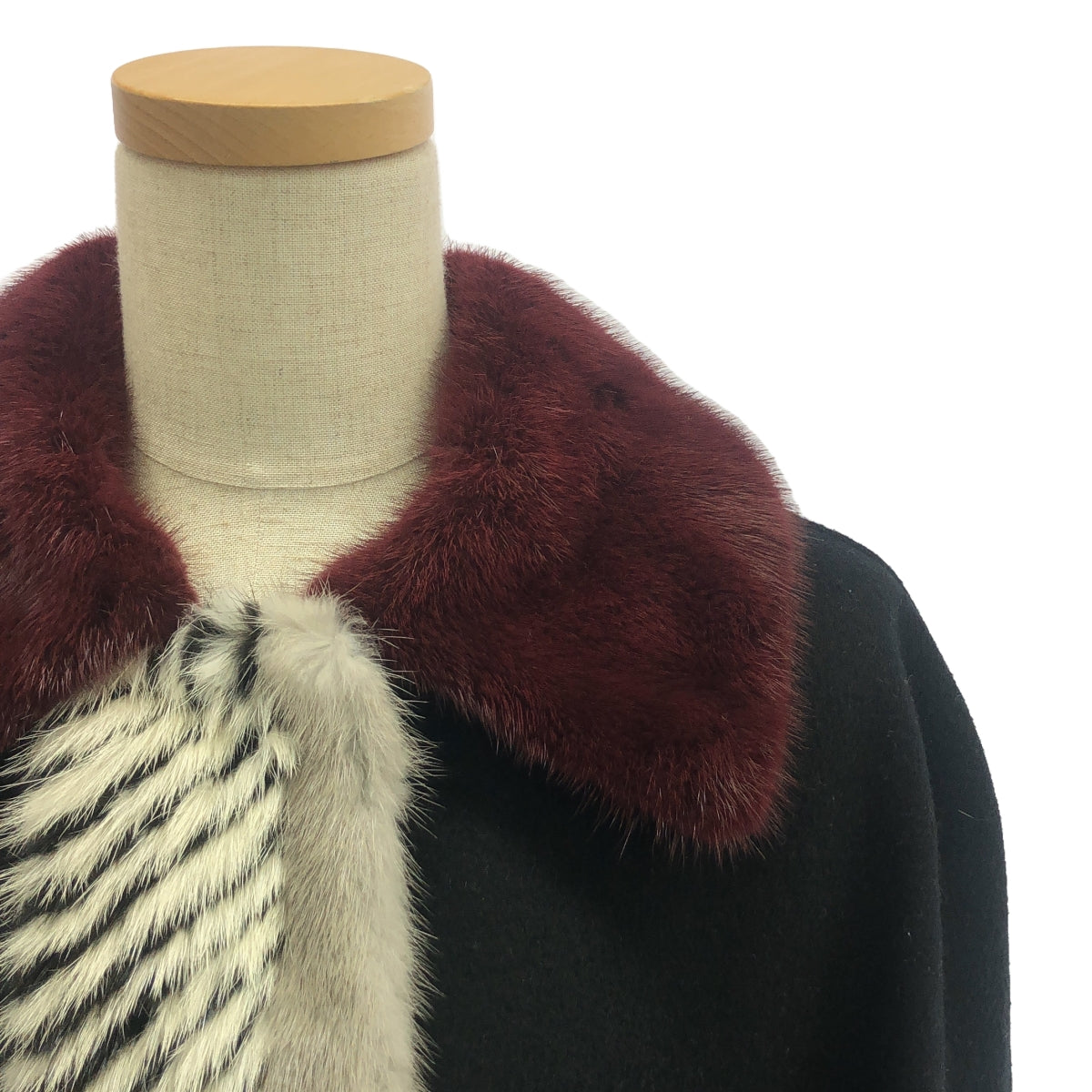 FENDI | Cashmere real fur long coat | 44 | Black | Women's