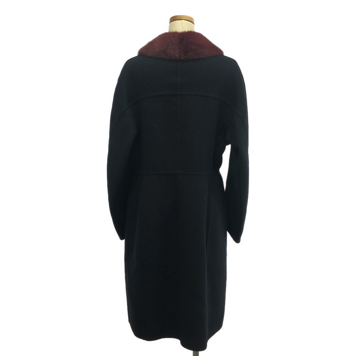 FENDI | Cashmere real fur long coat | 44 | Black | Women's