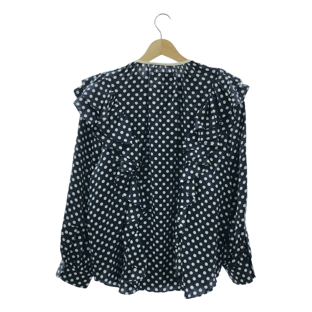 Drawer / Drawer | ×T-mat Masaki-Paris 圓點絲棉荷葉邊襯衫 | 1 | 海軍藍 / 白色 | 女款