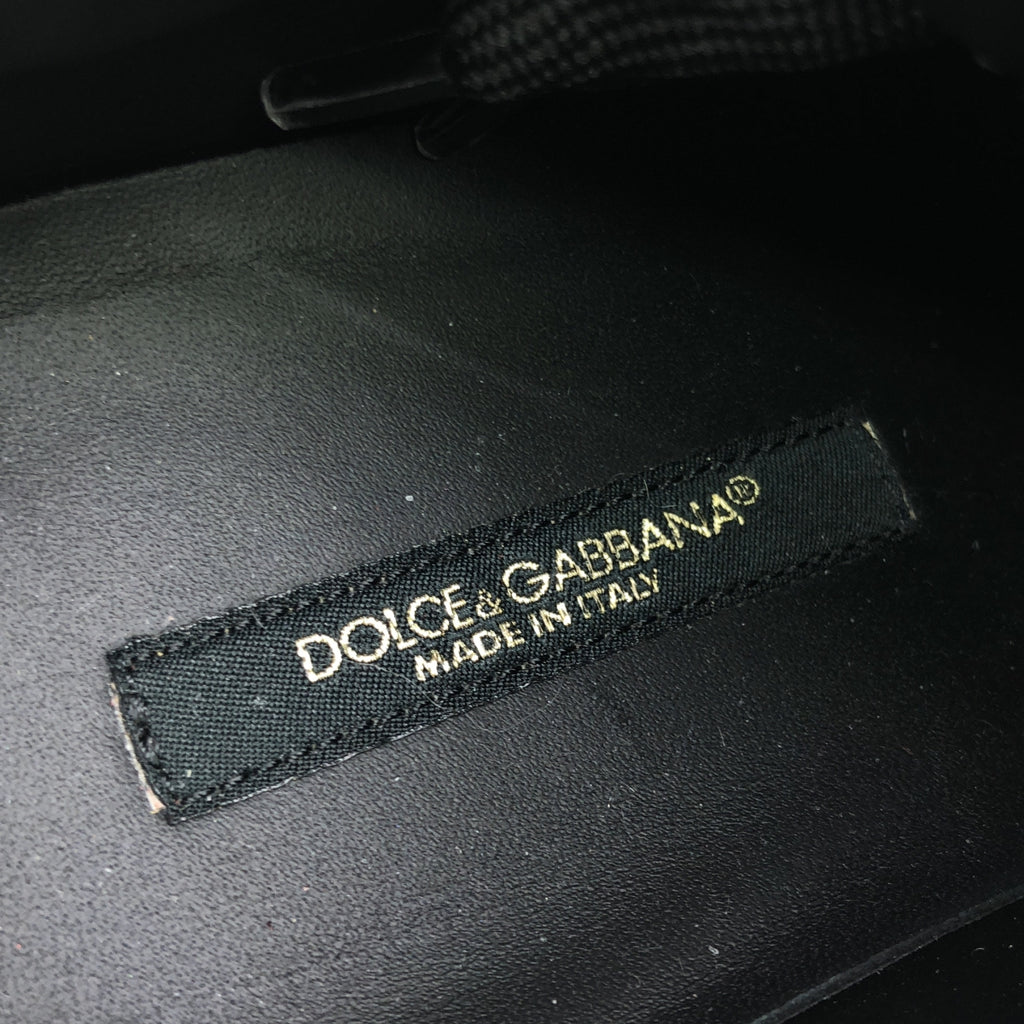DOLCE＆GABBANA / ドルチェ＆ガッバーナドルガバ | PORTOFINO / ナッパカーフスキン パッチ＆アップリケ スニーカー | 37 1/2 | ブラック | レディース