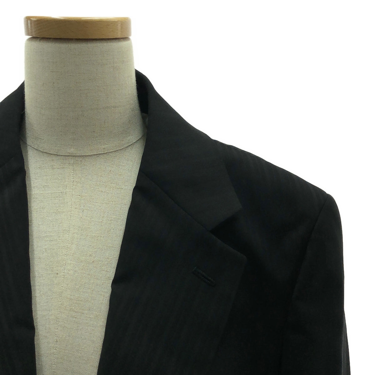 【美品】  COMME des GARCONS HOMME PLUS / コムデギャルソンオムプリュス | 2024SS | ウール ジャガード シングルブレスト ジャケット / 着脱可付け襟 | M | ブラック | メンズ