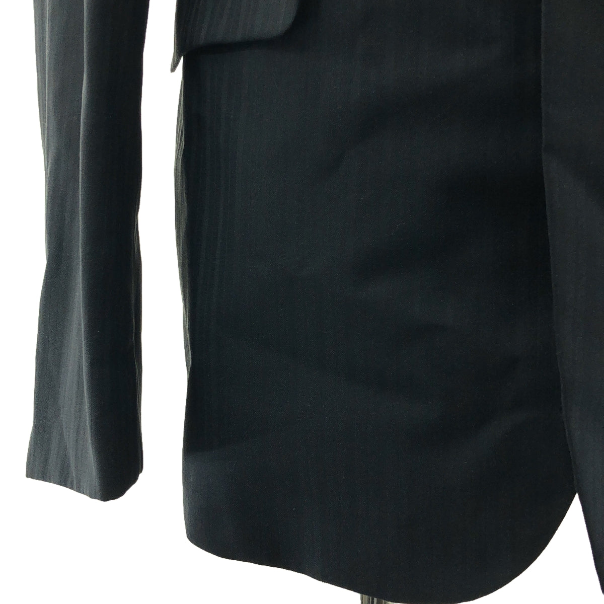 【美品】  COMME des GARCONS HOMME PLUS / コムデギャルソンオムプリュス | 2024SS | ウール ジャガード シングルブレスト ジャケット / 着脱可付け襟 | M | ブラック | メンズ