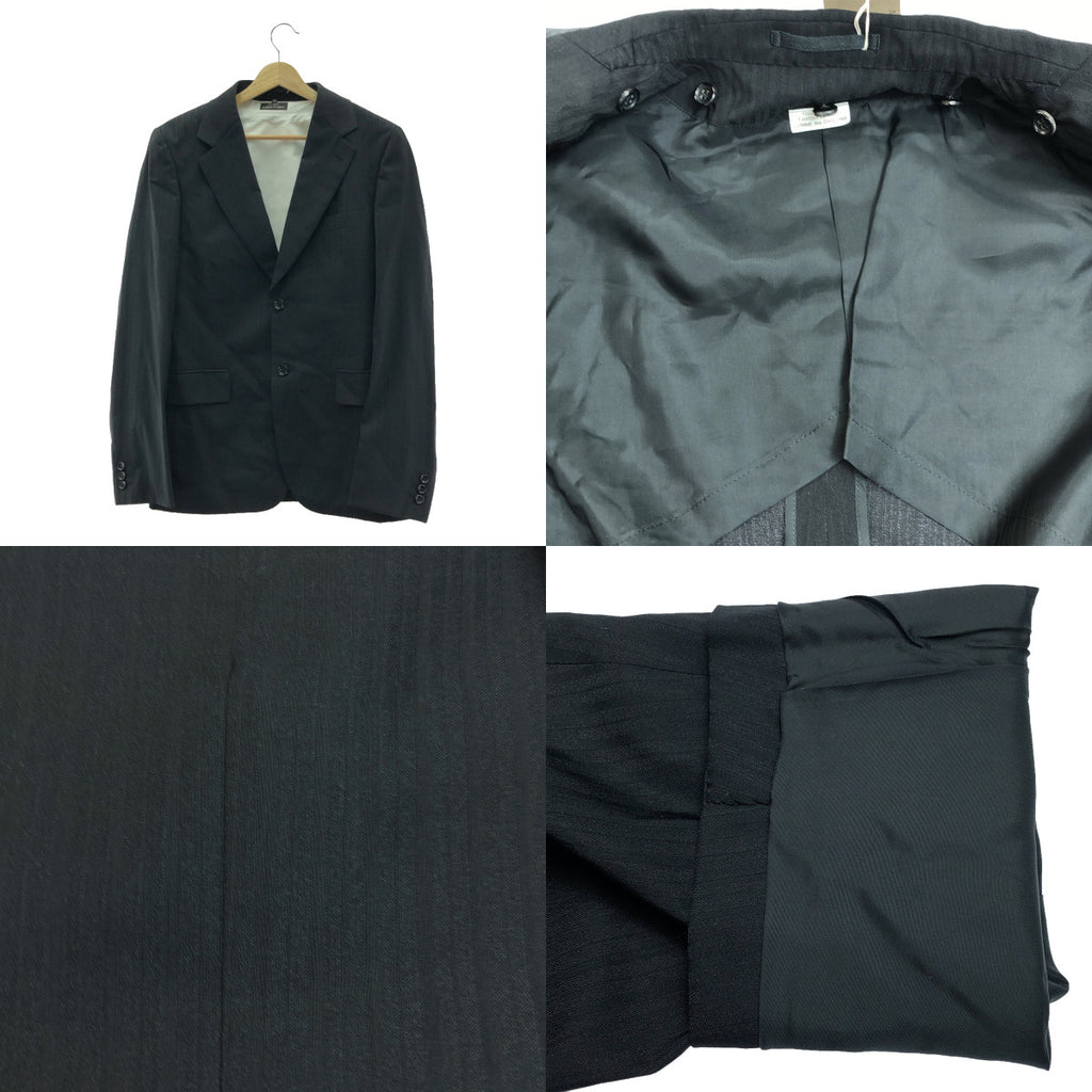 【美品】  COMME des GARCONS HOMME PLUS / コムデギャルソンオムプリュス | 2024SS | ウール ジャガード シングルブレスト ジャケット / 着脱可付け襟 | M | ブラック | メンズ