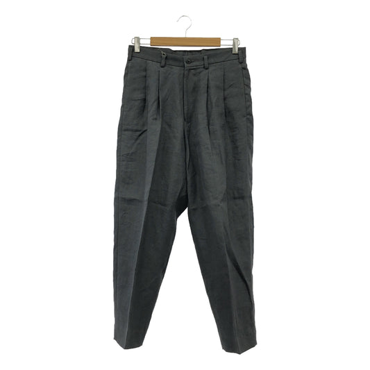 HEUGN / Yugen | Linen 2-pleat slacks pants | 1 | Gray | Men's