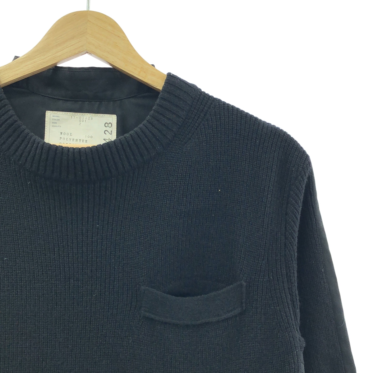 sacai | 針織對接褶襯衫裙 | 尺寸 2 | 黑色 | 女款