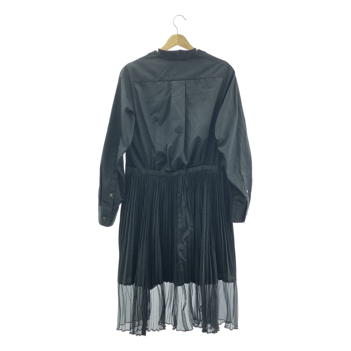 sacai | 針織對接褶襯衫裙 | 尺寸 2 | 黑色 | 女款