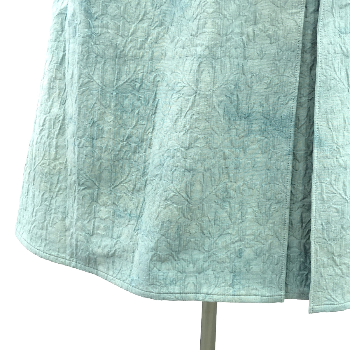 Mame Kurogouchi | 2024SS | Unlevel Dyeing Box Pleats Skirt | Jacquard Skirt | 1 | blue | Women's