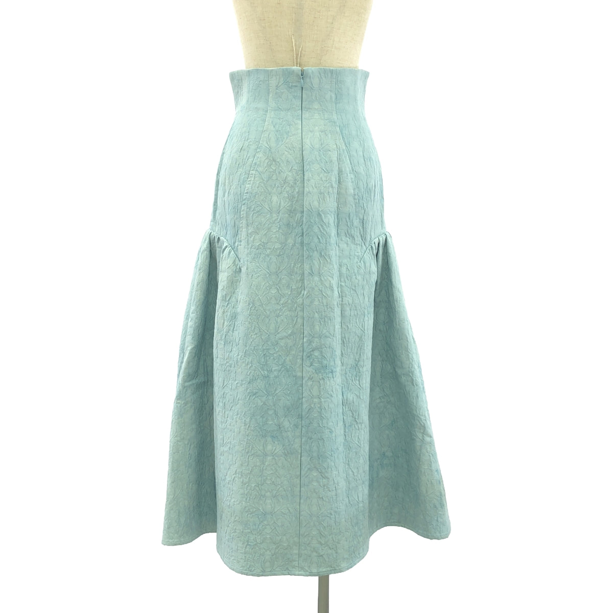 Mame Kurogouchi | 2024SS | Unlevel Dyeing Box Pleats Skirt | Jacquard Skirt | 1 | blue | Women's