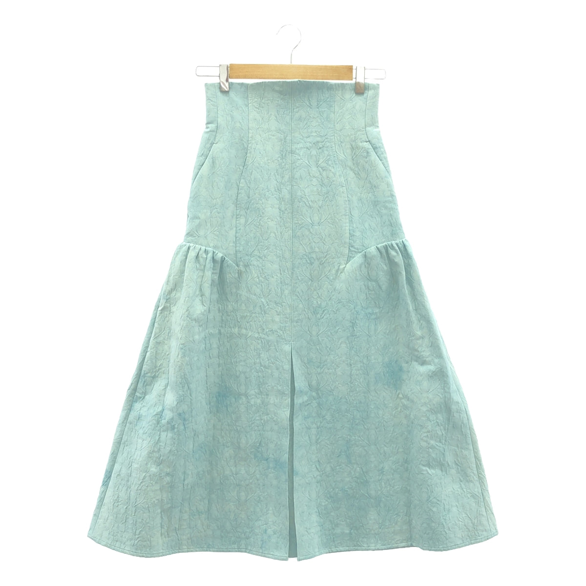 Mame Kurogouchi / 마메쿠로고우치 | 2024SS | Unlevel Dyeing Box Pleats Skirt / 자가드 스커트 | 1 | blue |