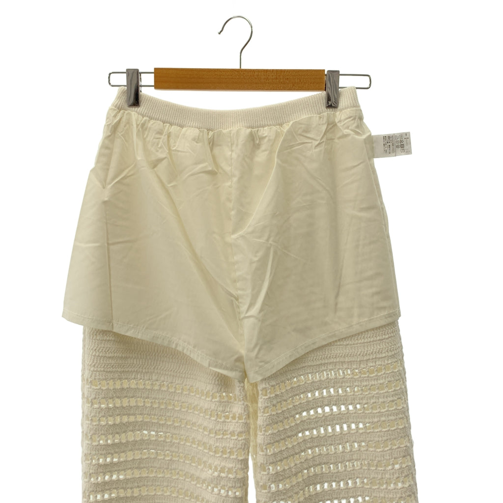 GALLARDAGALANTE / 갈랴다가란테 | 코튼 크로쉐 니트 니트 웨스트 고무 이지 팬츠 / 안감 |